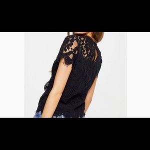 NWT Black lace top